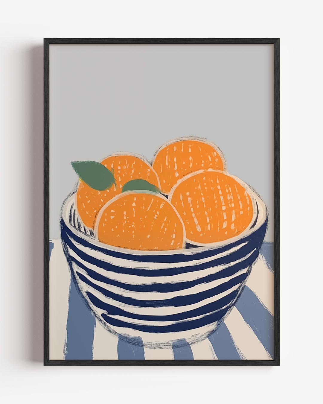 Oranje Fruit in Strepen Schaal Poster-WallArtistic