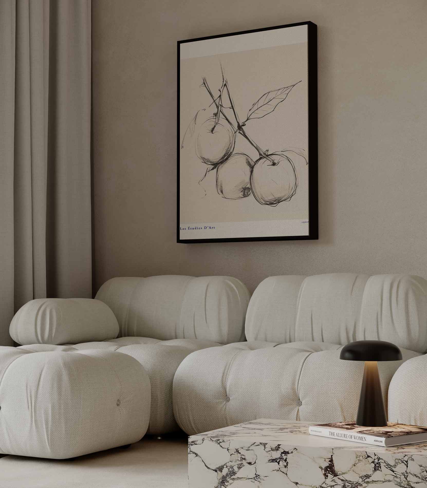 Simpele Schets van Appels Kunstwerk-canvas-dibond-plexiglas-wanddecoratie-WallArtistic