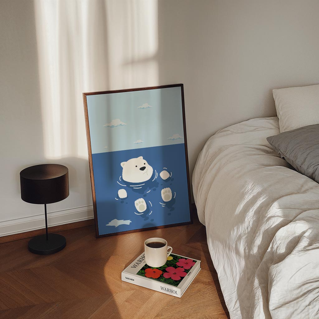 Zwemmende IJsbeer Poster-WallArtistic