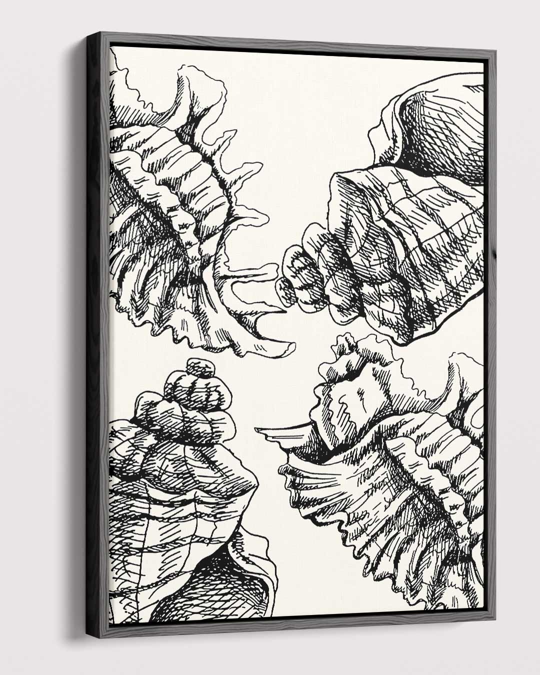 Schelpenschets op Zacht Canvas Kunstwerk-canvas-dibond-plexiglas-wanddecoratie-WallArtistic