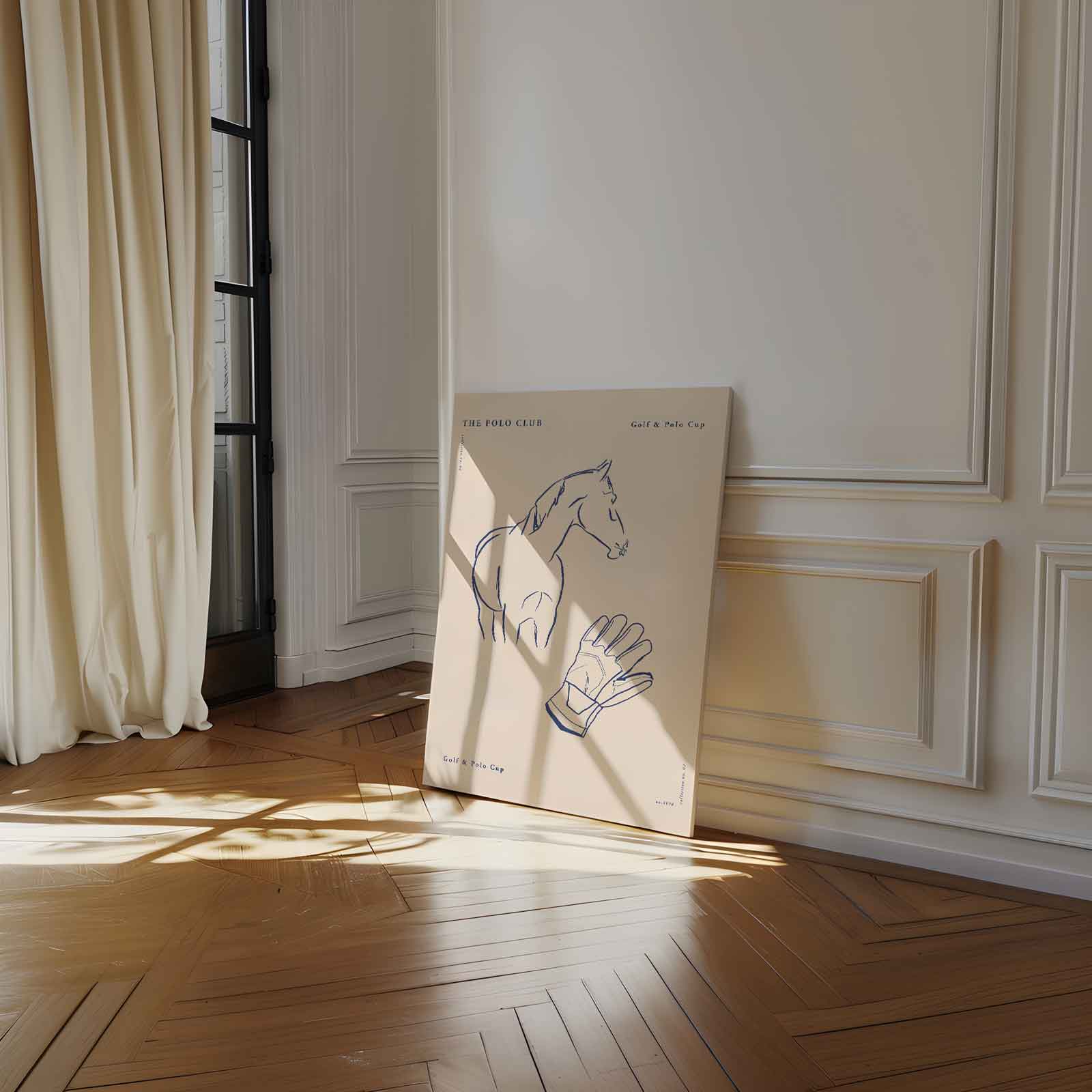 Elegante Paardenschets Kunstwerk-canvas-dibond-plexiglas-wanddecoratie-WallArtistic