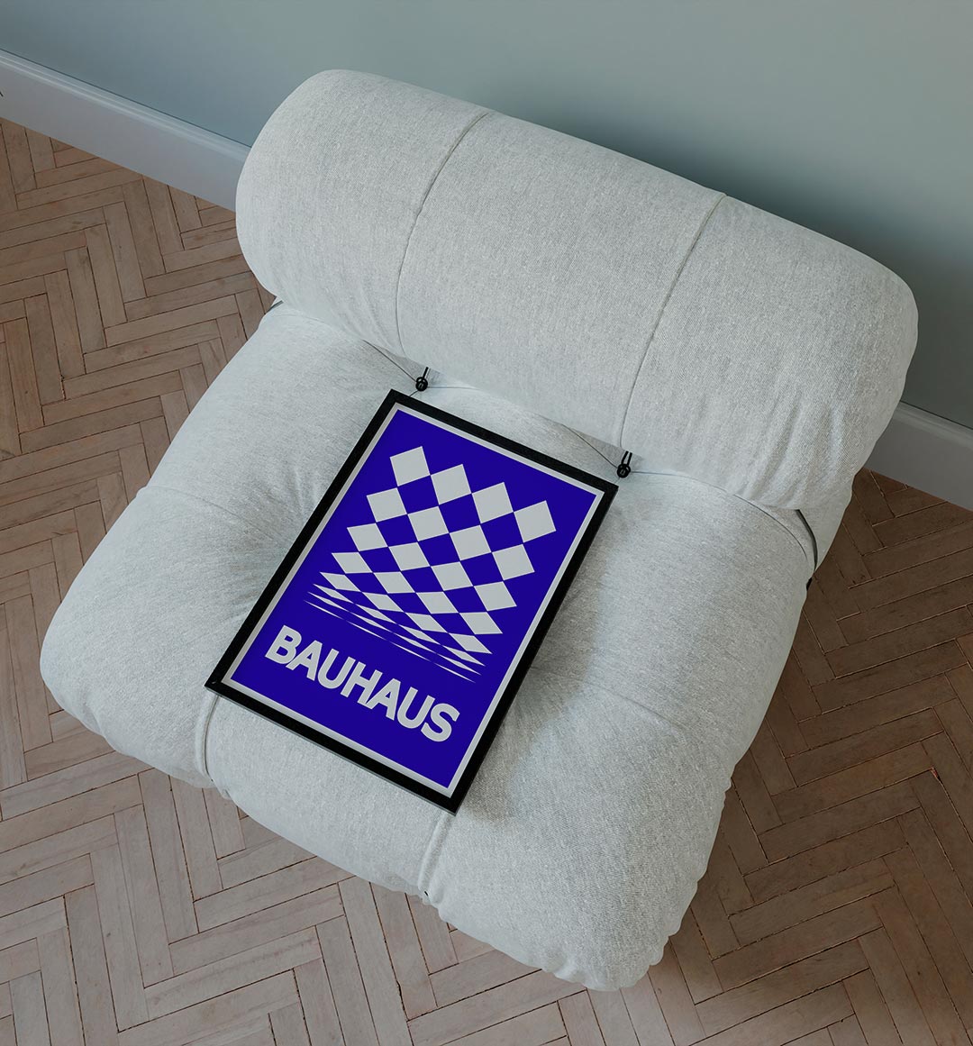Diamantpatroon blauw Poster