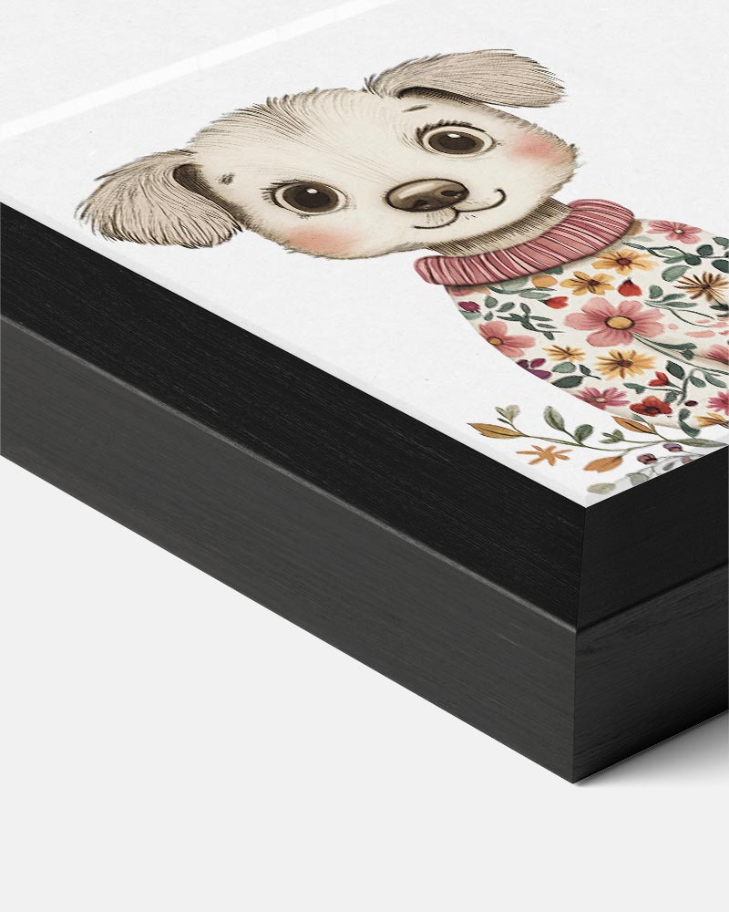 Schattige Puppy met Bloemen Trui Poster