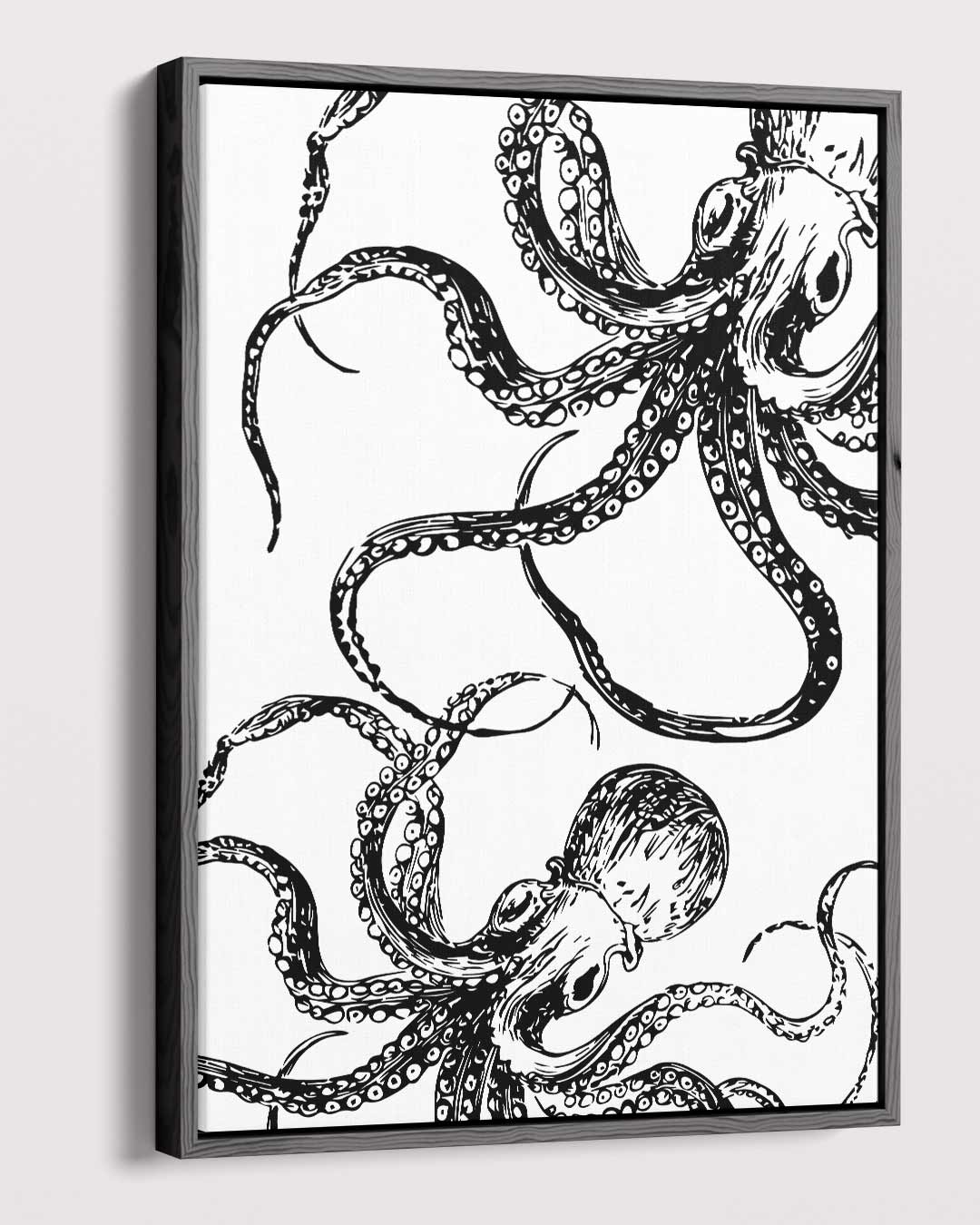 Mystieke Octopus Illustratie Kunstwerk-canvas-dibond-plexiglas-wanddecoratie-WallArtistic