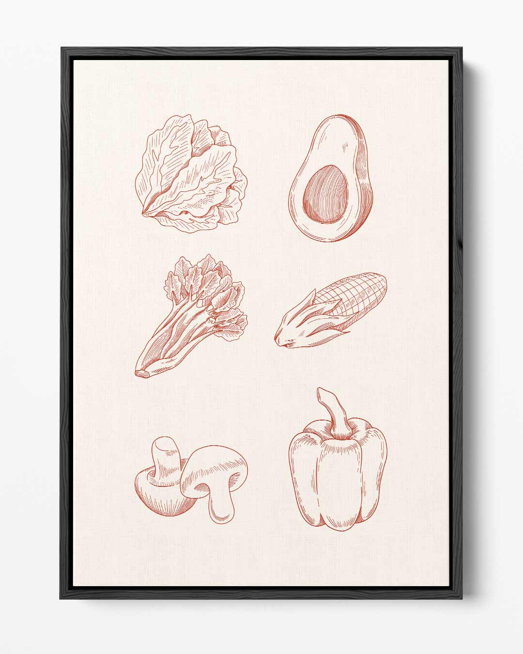 Vintage Groente Illustratie Set Kunstwerk-canvas-dibond-plexiglas-wanddecoratie-WallArtistic