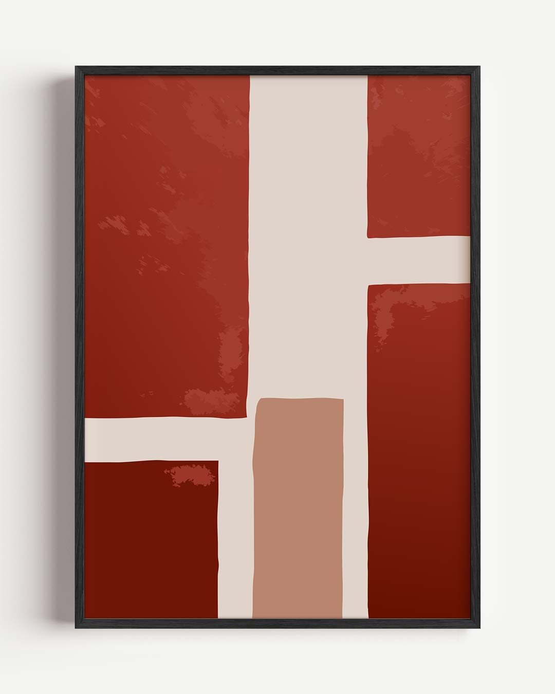 Abstracte Roodbeige Wanddecoratie Poster-WallArtistic