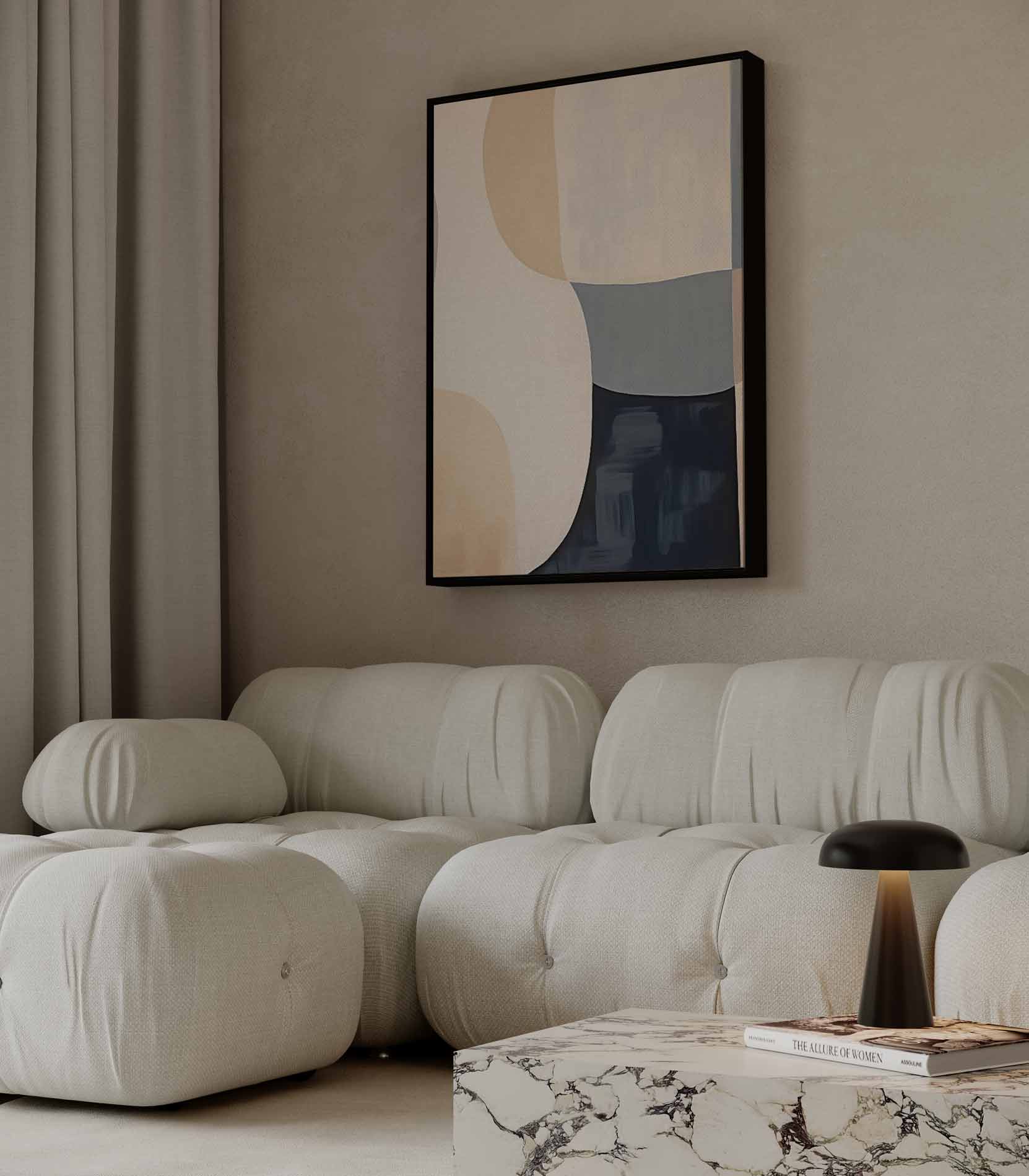 Abstracte Harmonie in Aardetinten Kunstwerk-canvas-dibond-plexiglas-wanddecoratie-WallArtistic