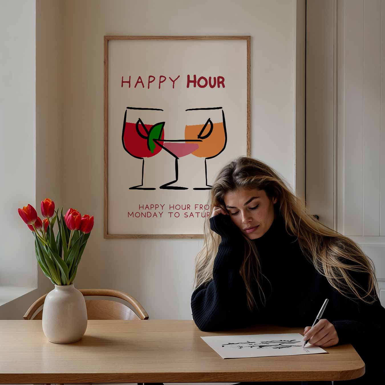 Happy Hour Cocktail Poster