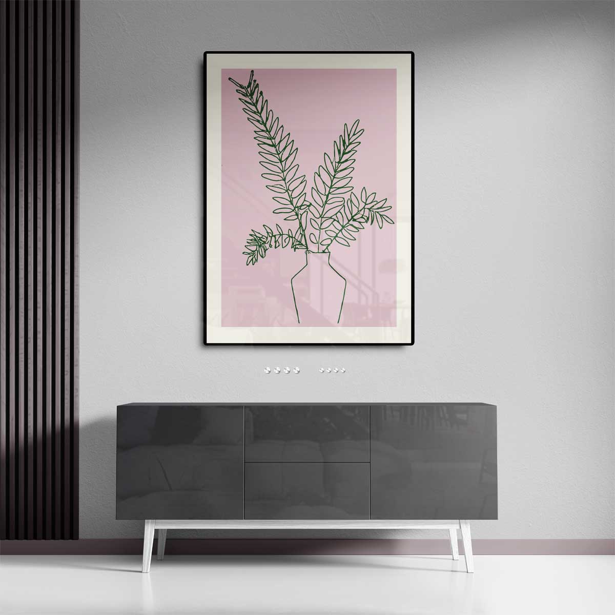 Eenvoudige Botanische Lijntekening Kunstwerk-canvas-dibond-plexiglas-wanddecoratie-WallArtistic