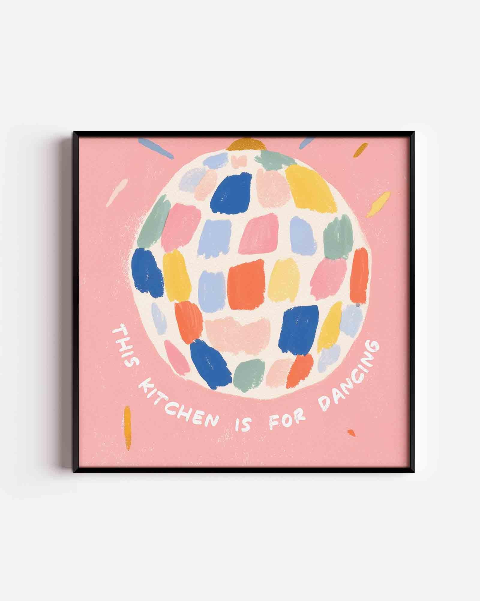 Gekleurde bol op roze Poster