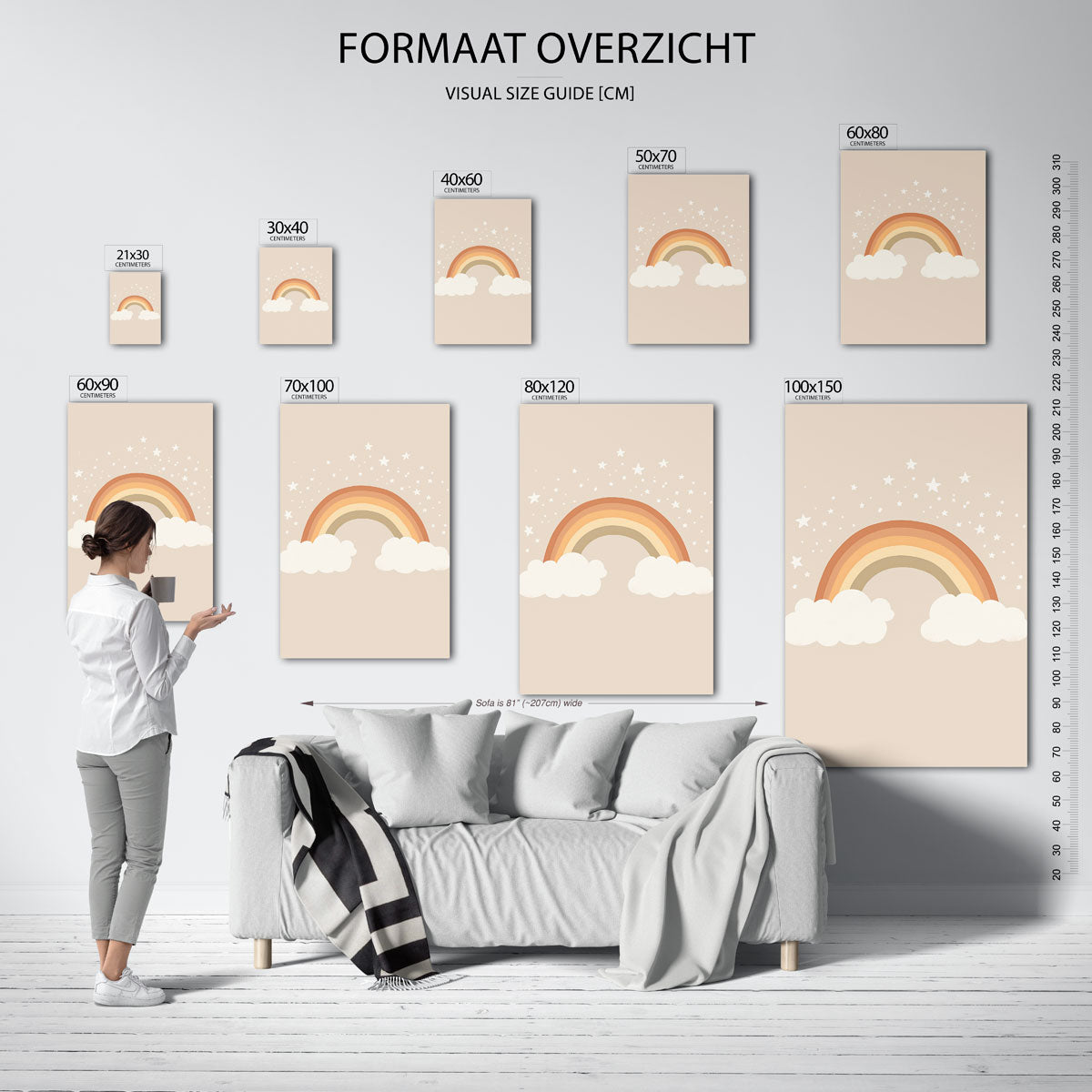 Regenboog en sterren Poster