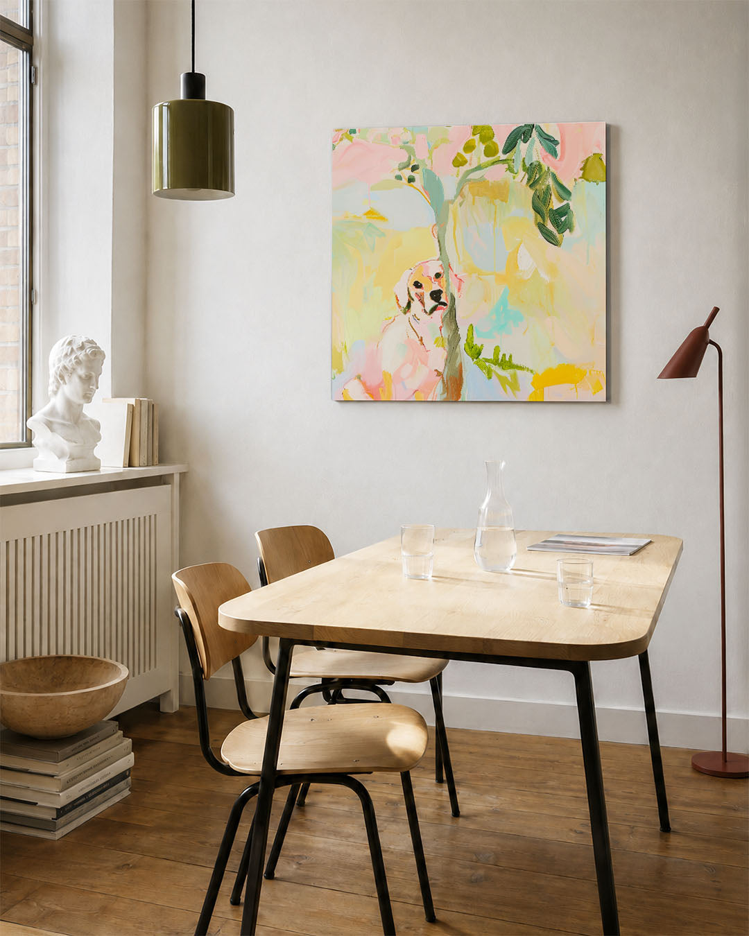 Vrolijke kleurenhond Kunstwerk