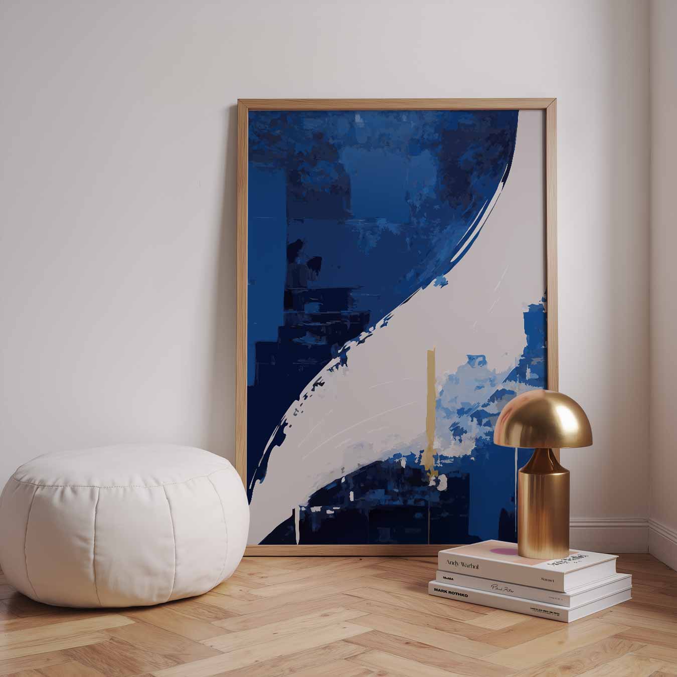 Abstracte Blauwe Golven Poster