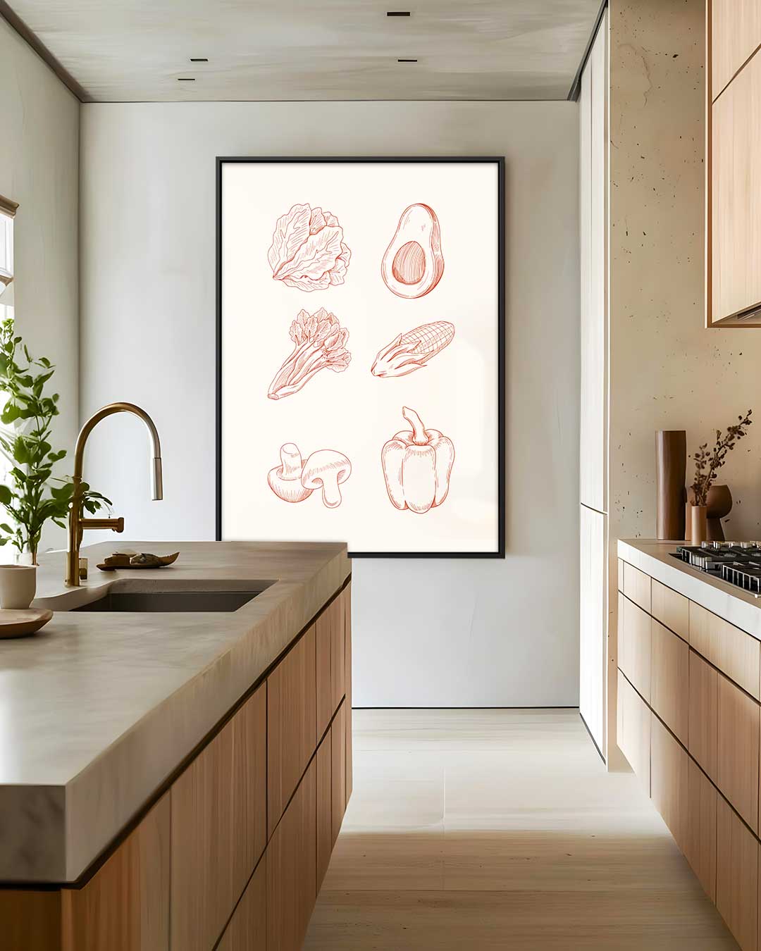 Vintage Groente Illustratie Set Kunstwerk-canvas-dibond-plexiglas-wanddecoratie-WallArtistic