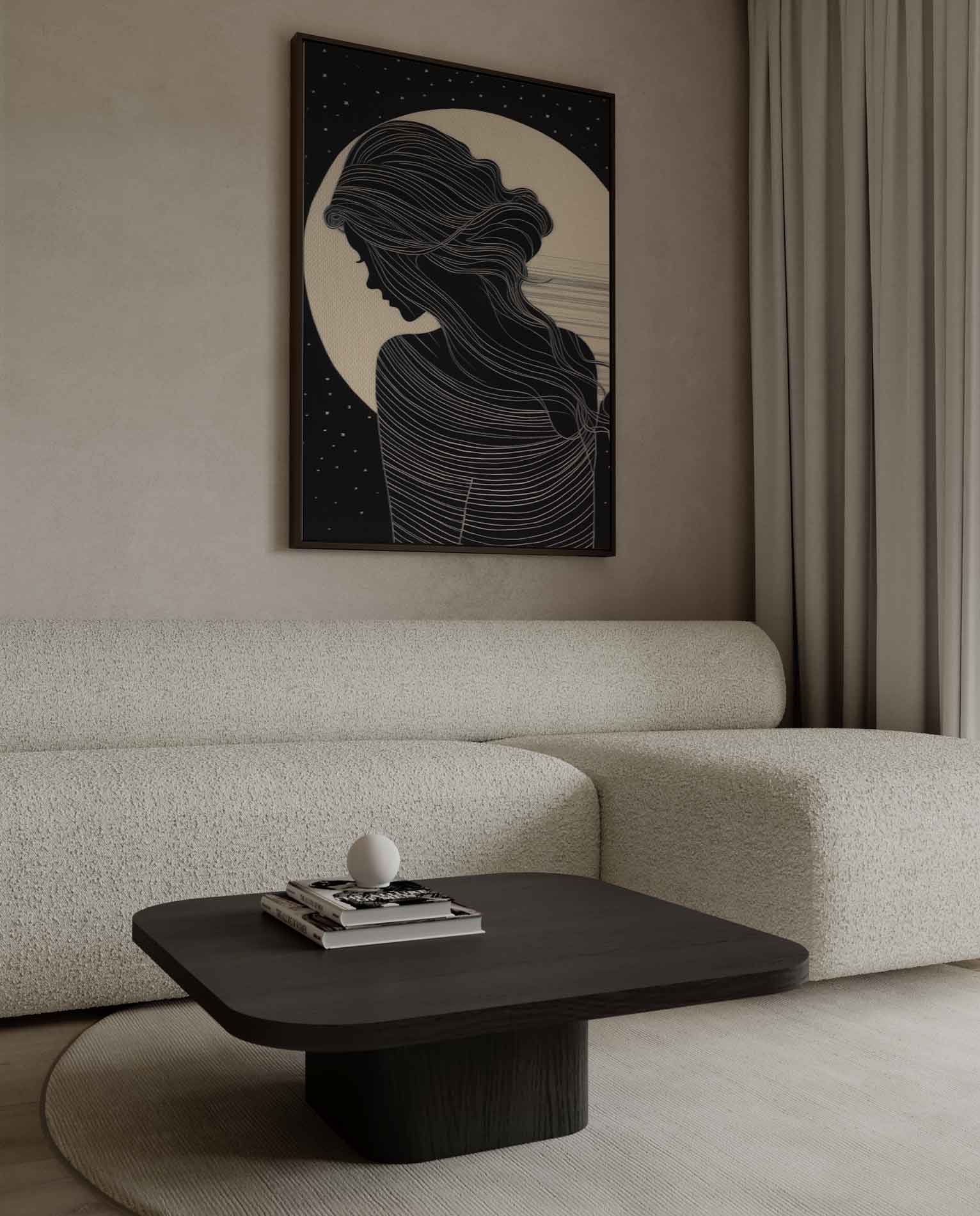Mysterieuze Nachtsilhouette Kunstwerk-canvas-dibond-plexiglas-wanddecoratie-WallArtistic