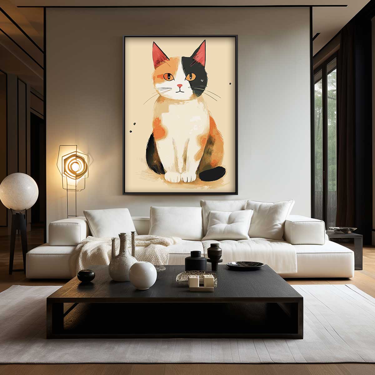 Charmante Kat Kunstwerk Kunstwerk-canvas-dibond-plexiglas-wanddecoratie-WallArtistic