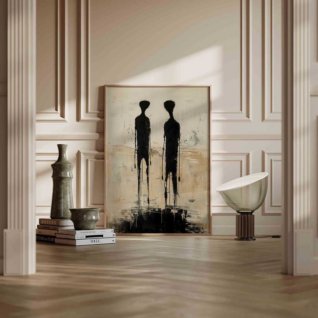 Twee zwarte figuren Poster