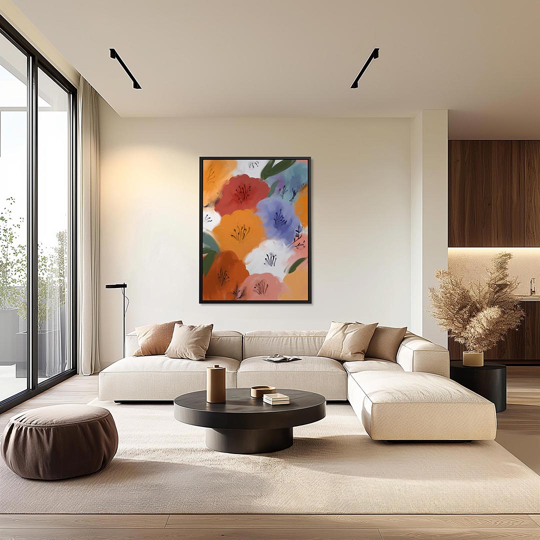 Kleurrijke bloemenvormen Kunstwerk