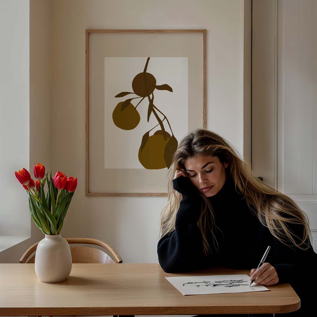 Stijlvolle Botanische Poster Met Citrus Illustratie Poster-WallArtistic