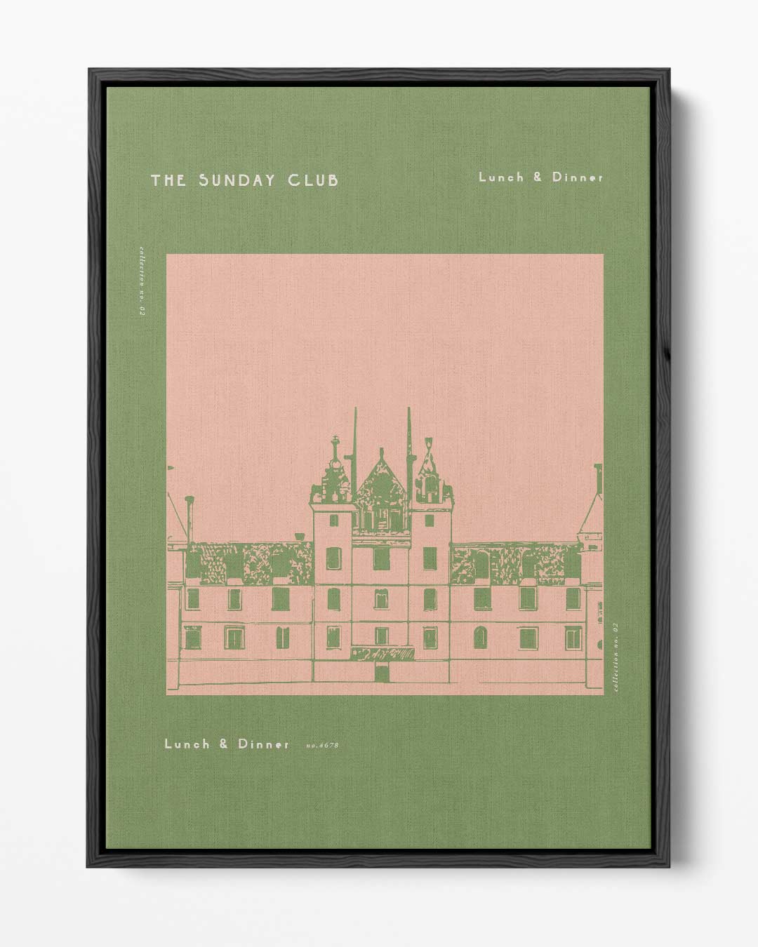 The Sunday Club Menu Illustratie Kunstwerk-canvas-dibond-plexiglas-wanddecoratie-WallArtistic