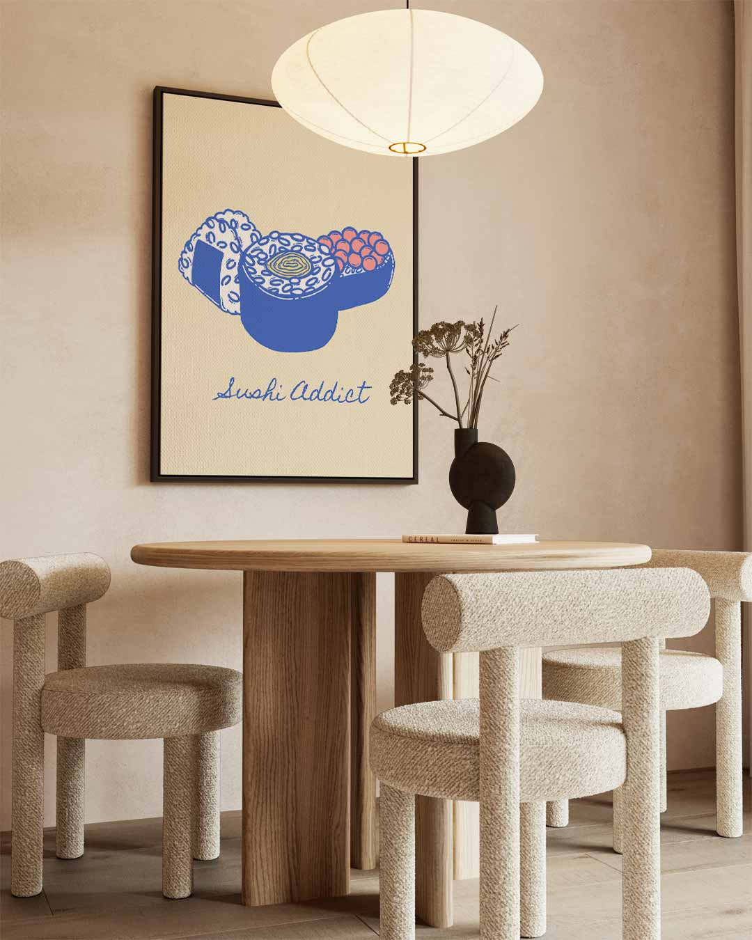 Sushi Addict Illustratie Kunstwerk-canvas-dibond-plexiglas-wanddecoratie-WallArtistic