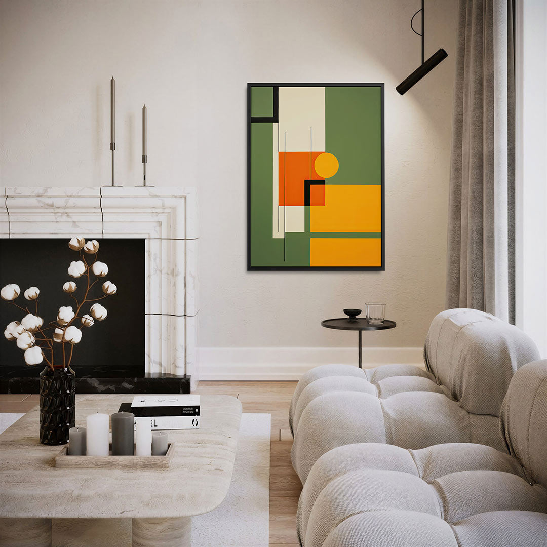 Geometrische kleurencompositie Kunstwerk