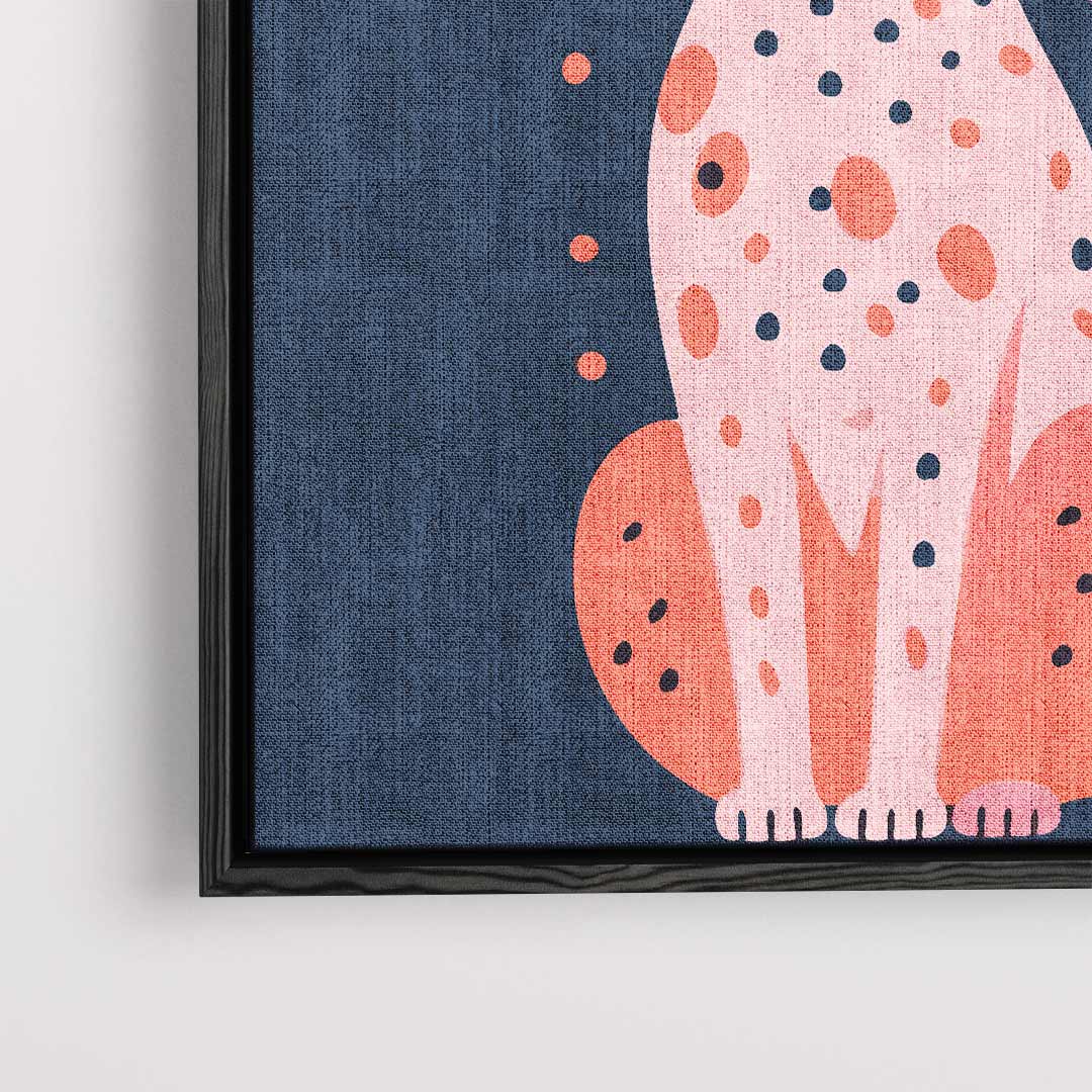 Vrolijke Kat Illustratie Kunstwerk-canvas-dibond-plexiglas-wanddecoratie-WallArtistic