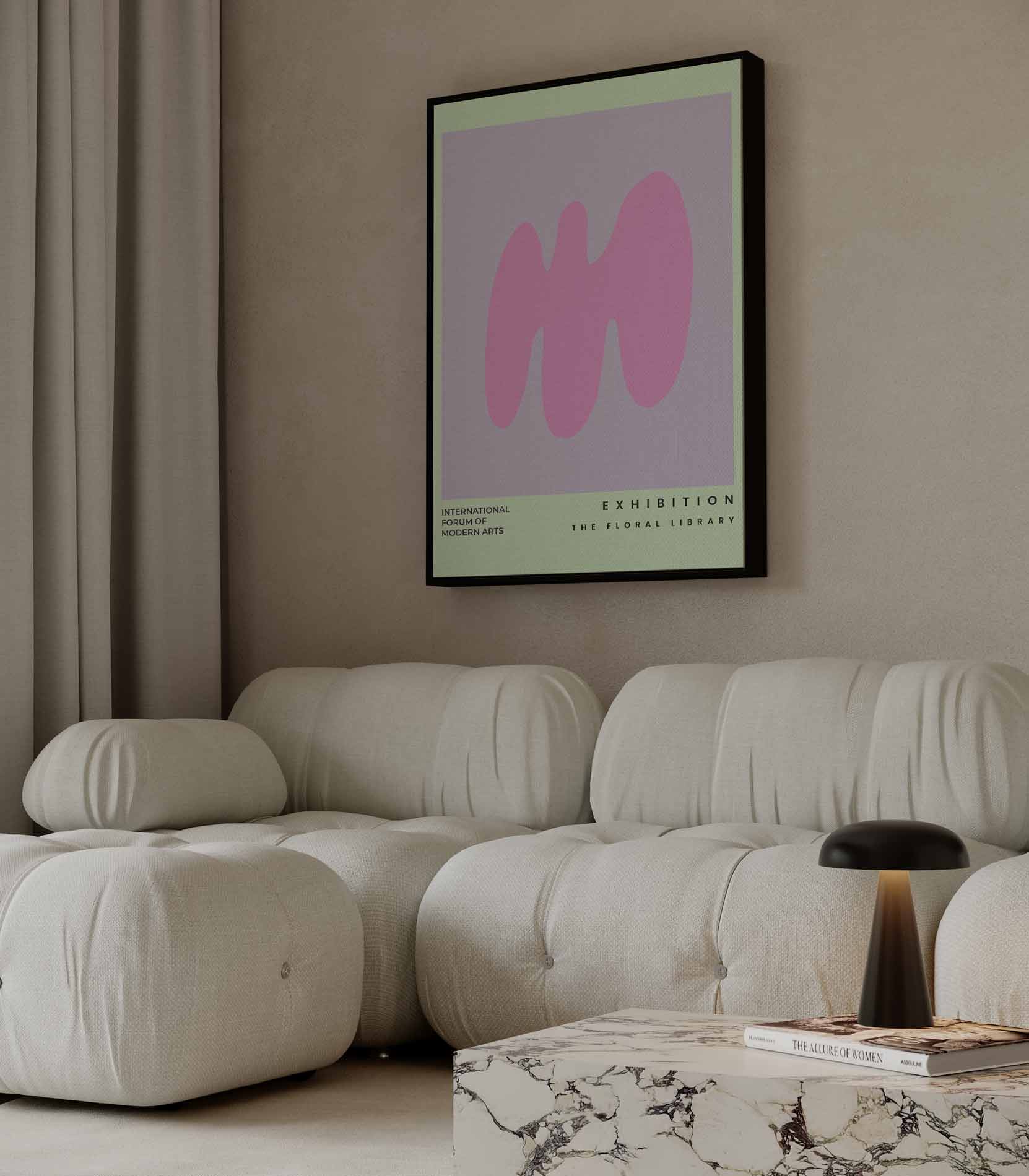 Abstracte Bloemvormen Kunstwerk-canvas-dibond-plexiglas-wanddecoratie-WallArtistic