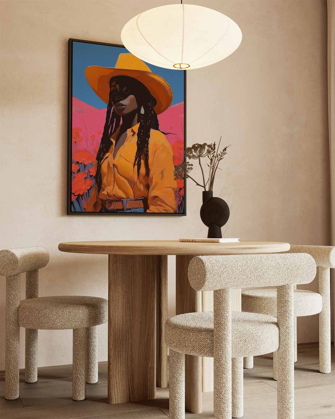 Vrouw in de Velden Kunstwerk-canvas-dibond-plexiglas-wanddecoratie-WallArtistic