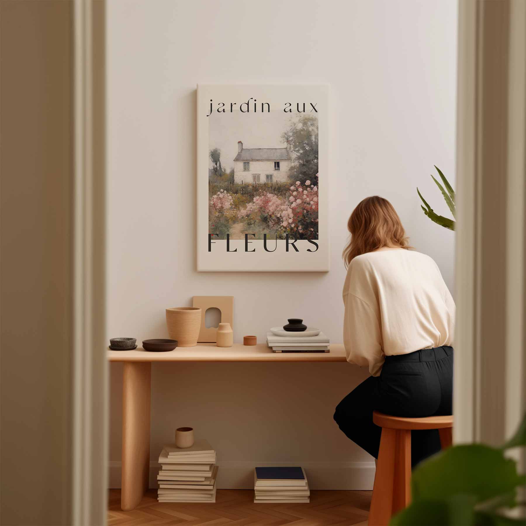 Franse Bloementuin Poster