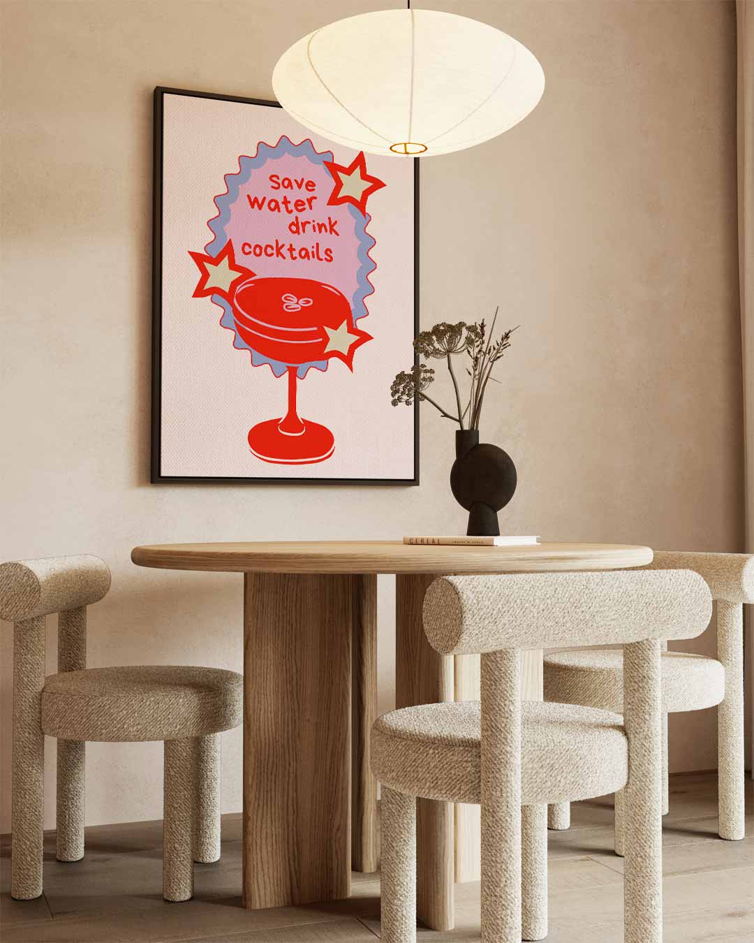 Red Cocktail Fun Poster Kunstwerk-canvas-dibond-plexiglas-wanddecoratie-WallArtistic