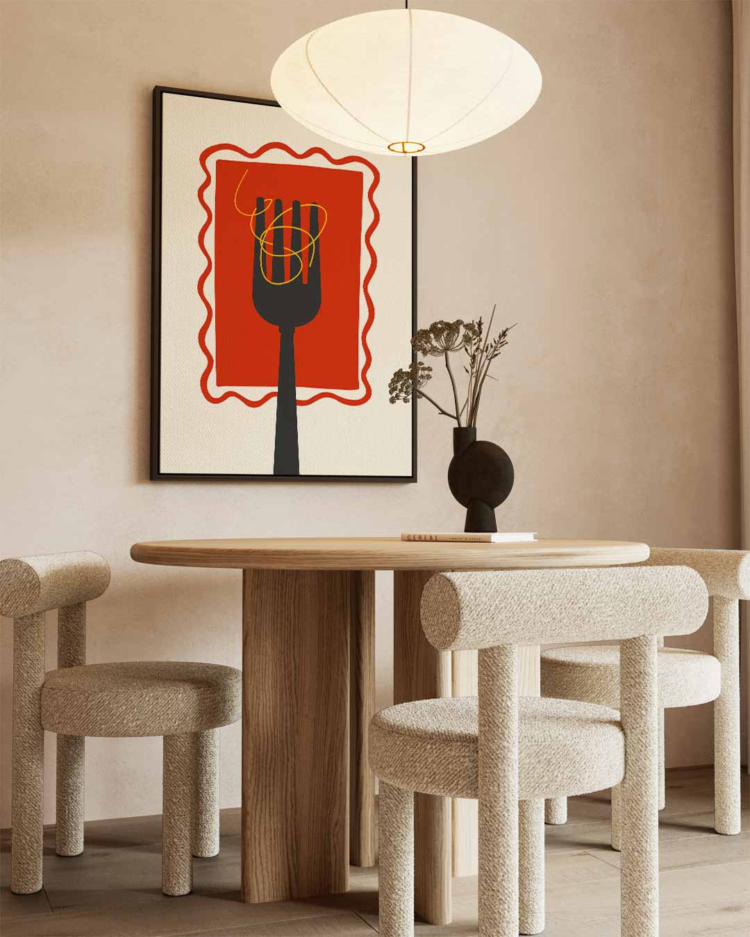 Pasta Fork Delight Kunstwerk-canvas-dibond-plexiglas-wanddecoratie-WallArtistic