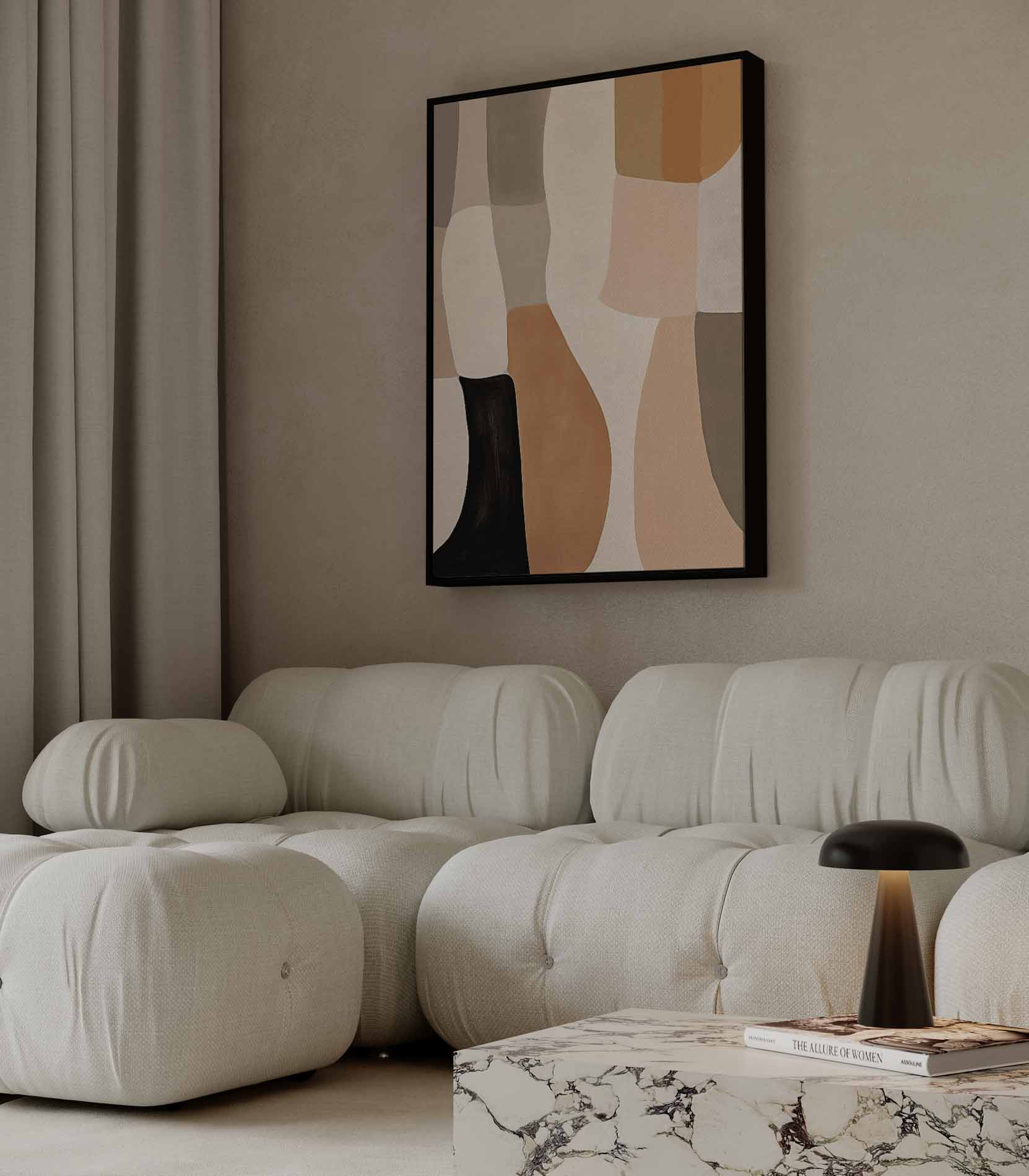Aardse Abstractie Kunstwerk-canvas-dibond-plexiglas-wanddecoratie-WallArtistic