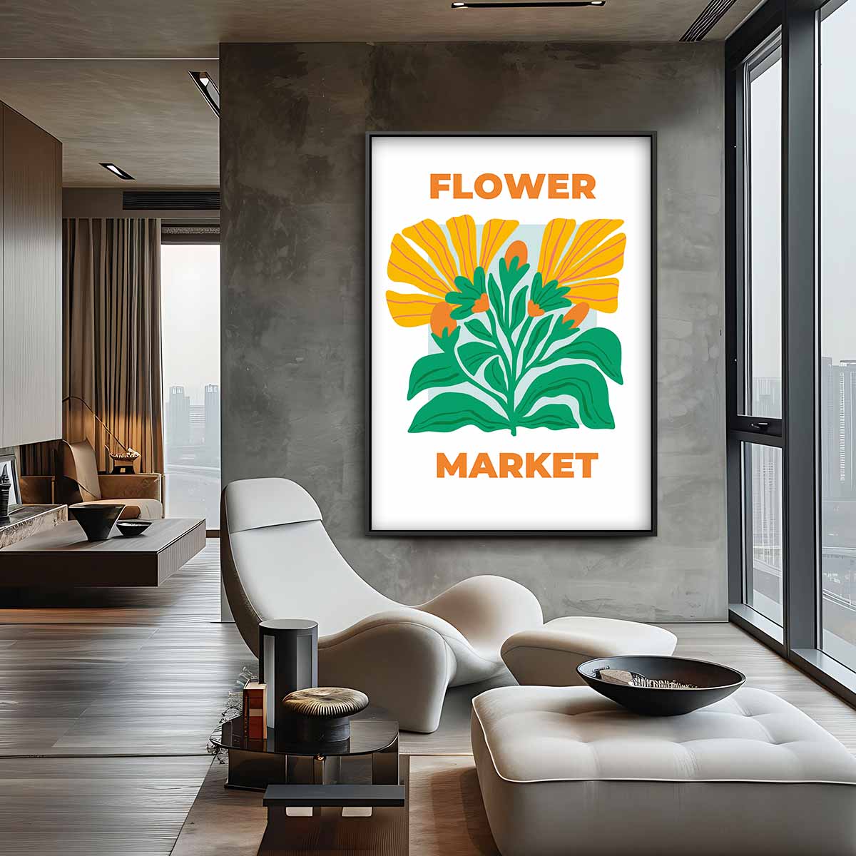 Bloemenmarkt Poster Kunstwerk-canvas-dibond-plexiglas-wanddecoratie-WallArtistic