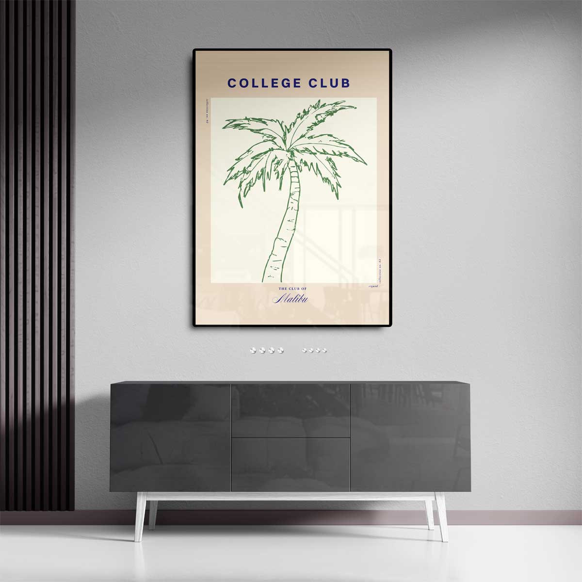 College Club Palmboom Art Print Kunstwerk-canvas-dibond-plexiglas-wanddecoratie-WallArtistic
