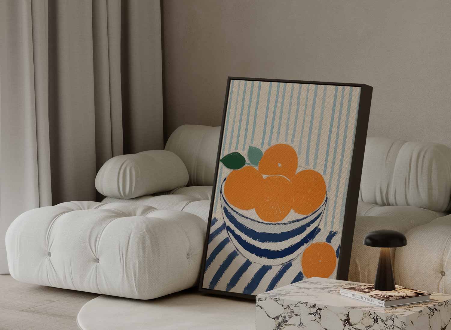 Zomers Stilleven met Mandarijnen Kunstwerk-canvas-dibond-plexiglas-wanddecoratie-WallArtistic