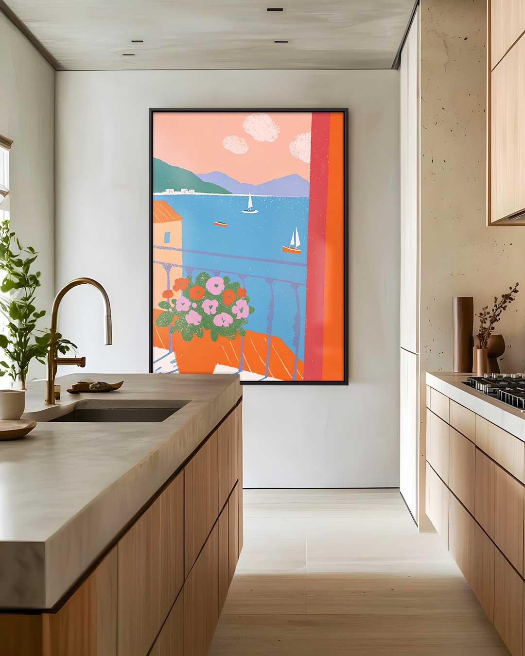 Uitzicht vanaf het Balkon Kunstwerk-canvas-dibond-plexiglas-wanddecoratie-WallArtistic