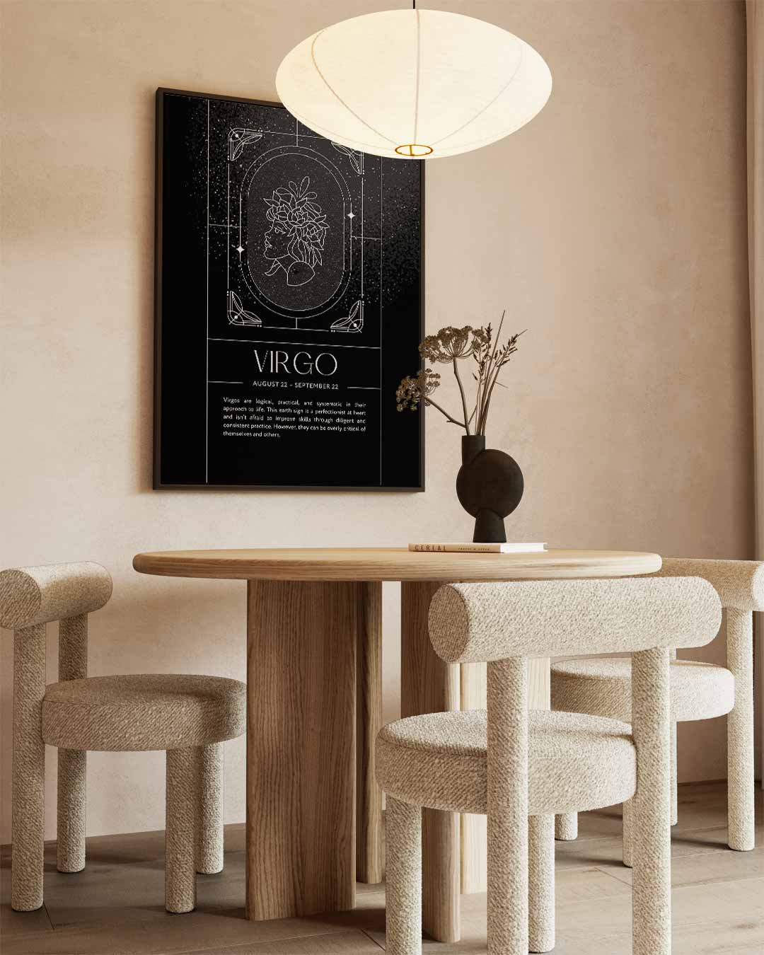 Stijlvolle Virgo Illustratie Kunstwerk-canvas-dibond-plexiglas-wanddecoratie-WallArtistic