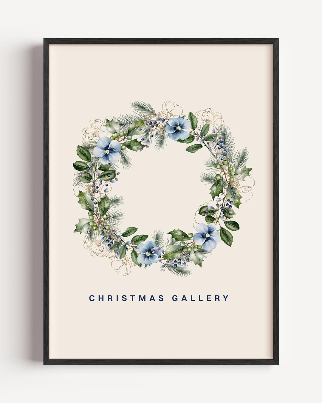 Kerstkrans Bloemenposter-WallArtistic