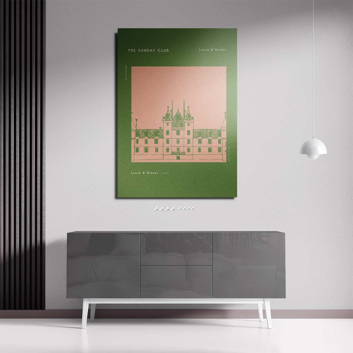 The Sunday Club Menu Illustratie Kunstwerk-canvas-dibond-plexiglas-wanddecoratie-WallArtistic
