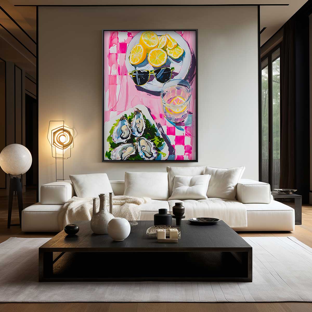 Zonnige Picknick met Citrusschijfjes Kunstwerk-canvas-dibond-plexiglas-wanddecoratie-WallArtistic