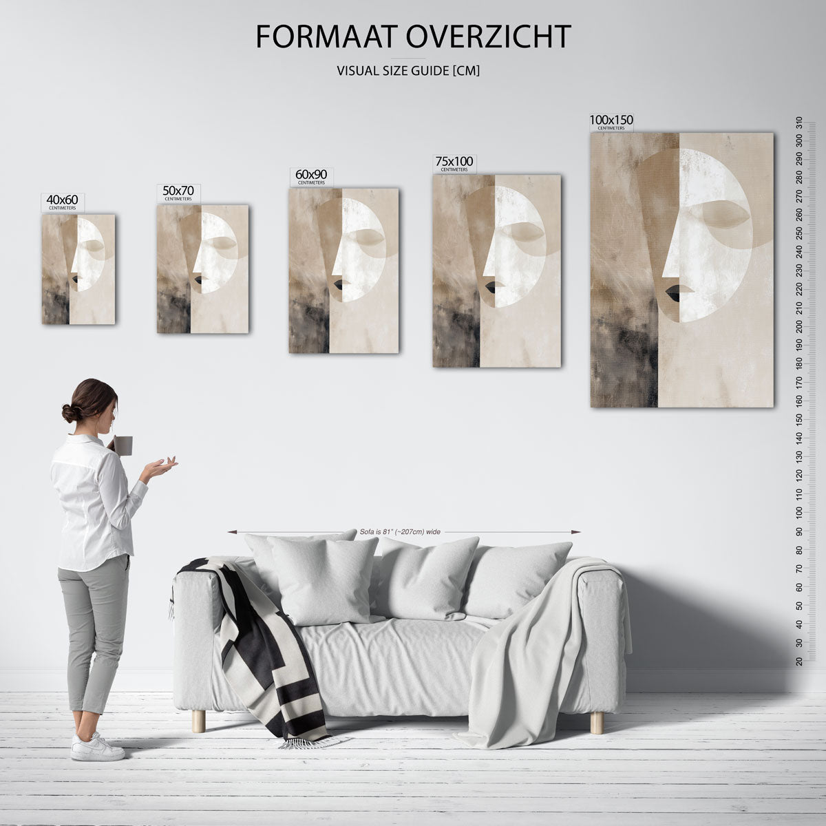 Geometrisch portret Kunstwerk