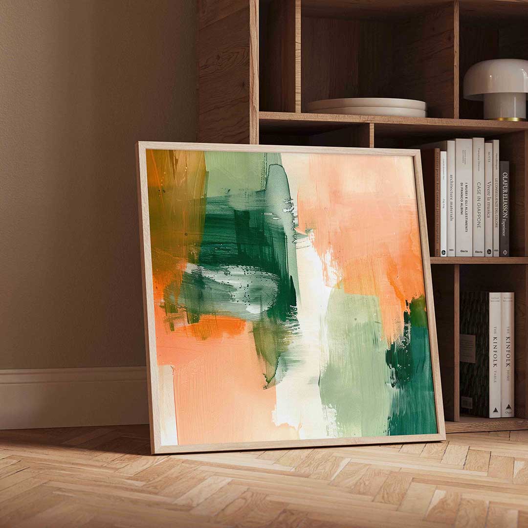 Abstracte penseelstreken Poster