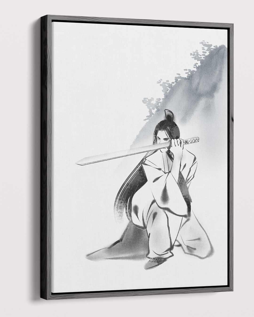 Krijger in Inkt Kunstwerk-canvas-dibond-plexiglas-wanddecoratie-WallArtistic