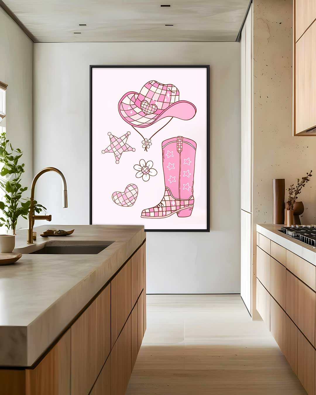 Vrolijke Cowboy Dromen Kunstwerk-canvas-dibond-plexiglas-wanddecoratie-WallArtistic