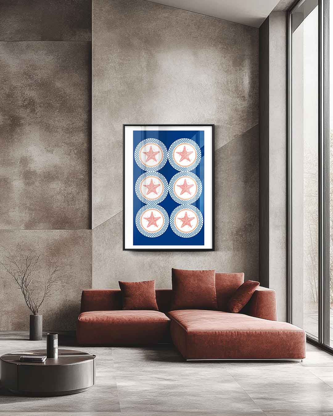 Zee Sterren Patroon Kunstwerk-canvas-dibond-plexiglas-wanddecoratie-WallArtistic