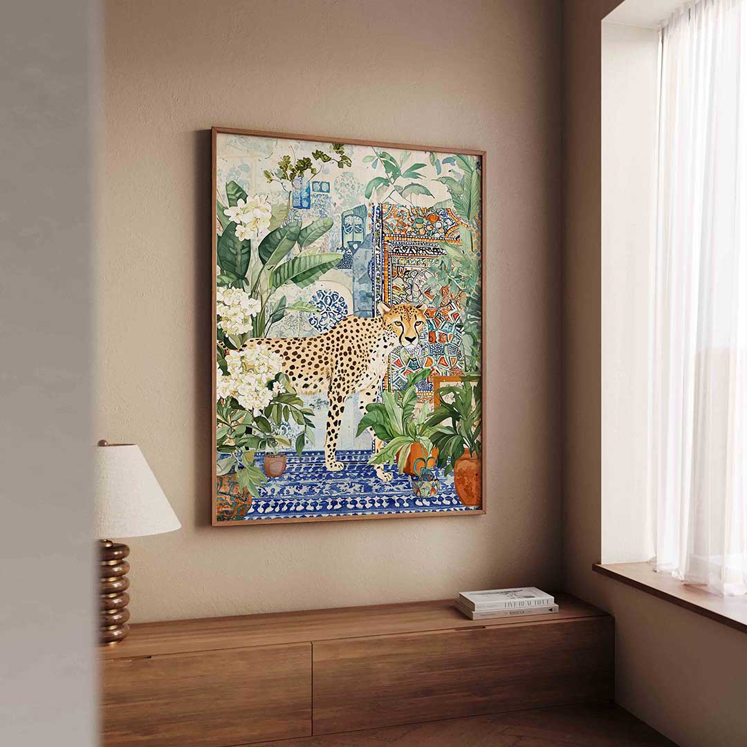Luipaard en planten Poster