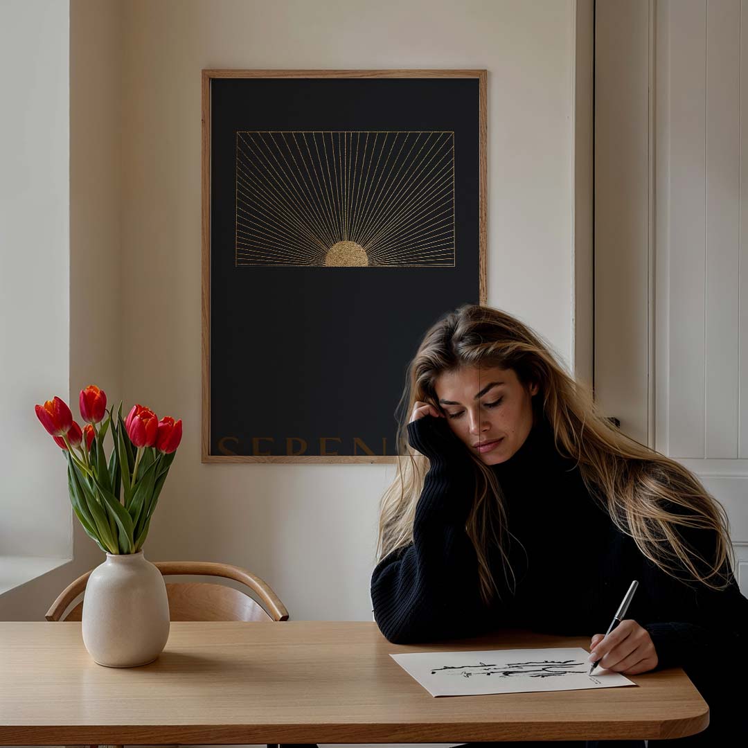 Gouden Zonsopgang Poster-WallArtistic