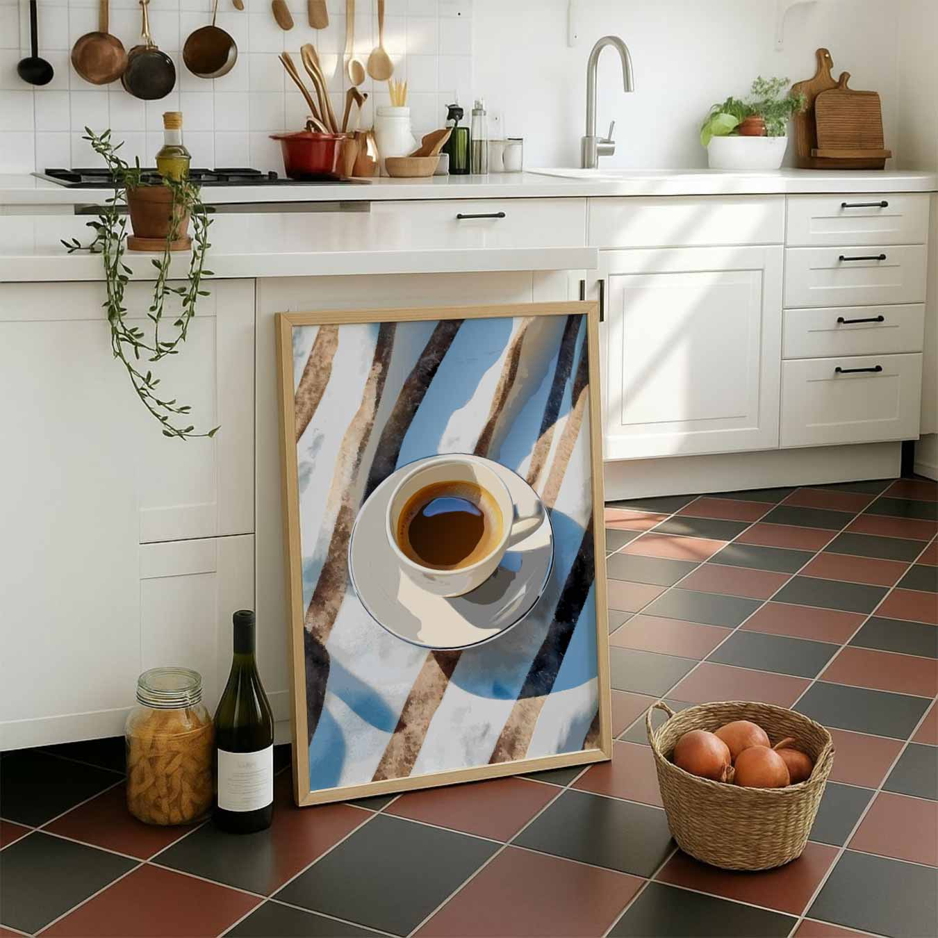 Zomerse Koffie Momenten Poster-WallArtistic