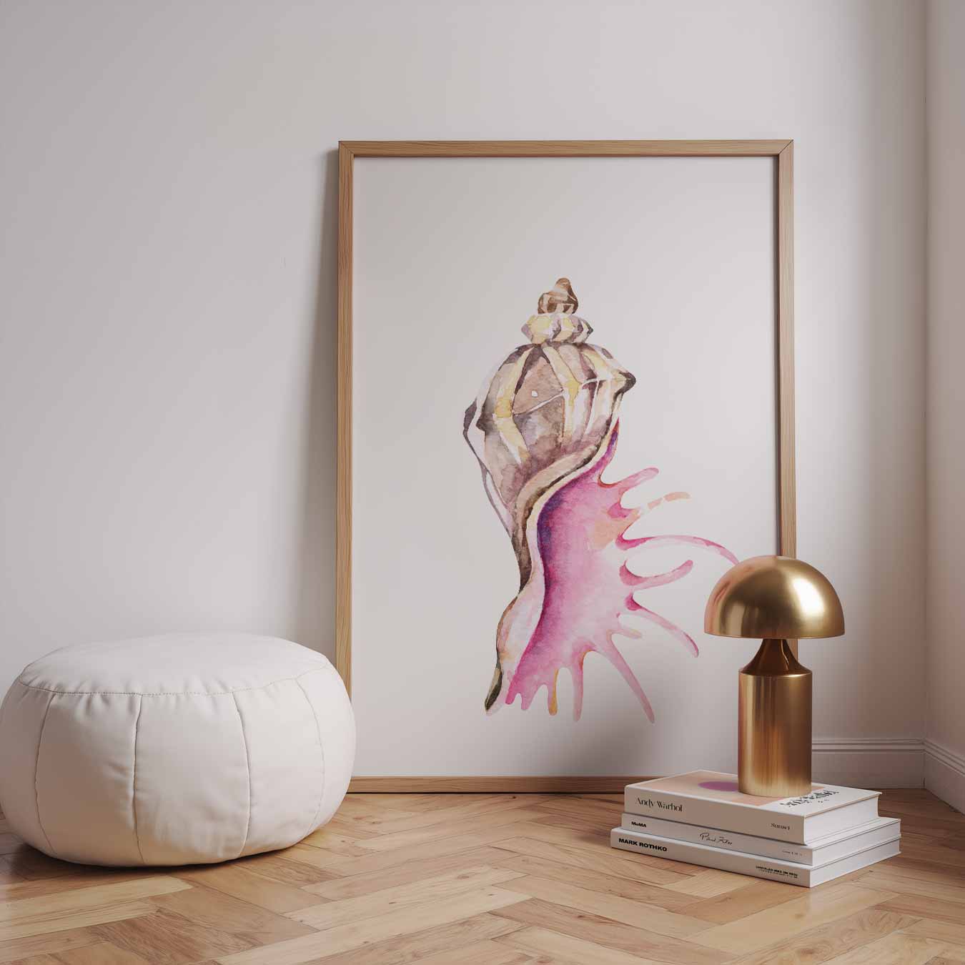 Strand Schelp Aquarel Poster-WallArtistic